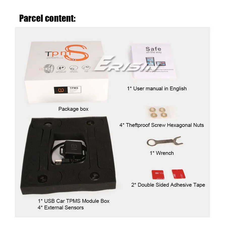 Erisin ES341 USB TPMS модуль монитор давления в шинах