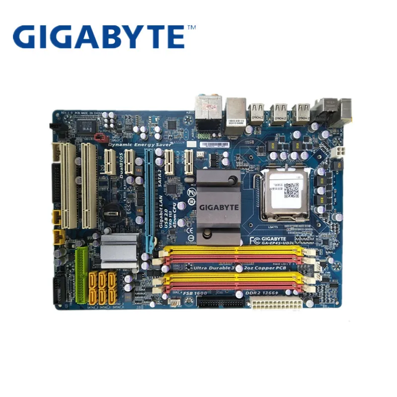 Материнская плата GIGABYTE GA EP45 UD3L P45 сокет LGA 775 для Core 2 Pentium D DDR2 16G ATX оригинал б/у P43 ES3G