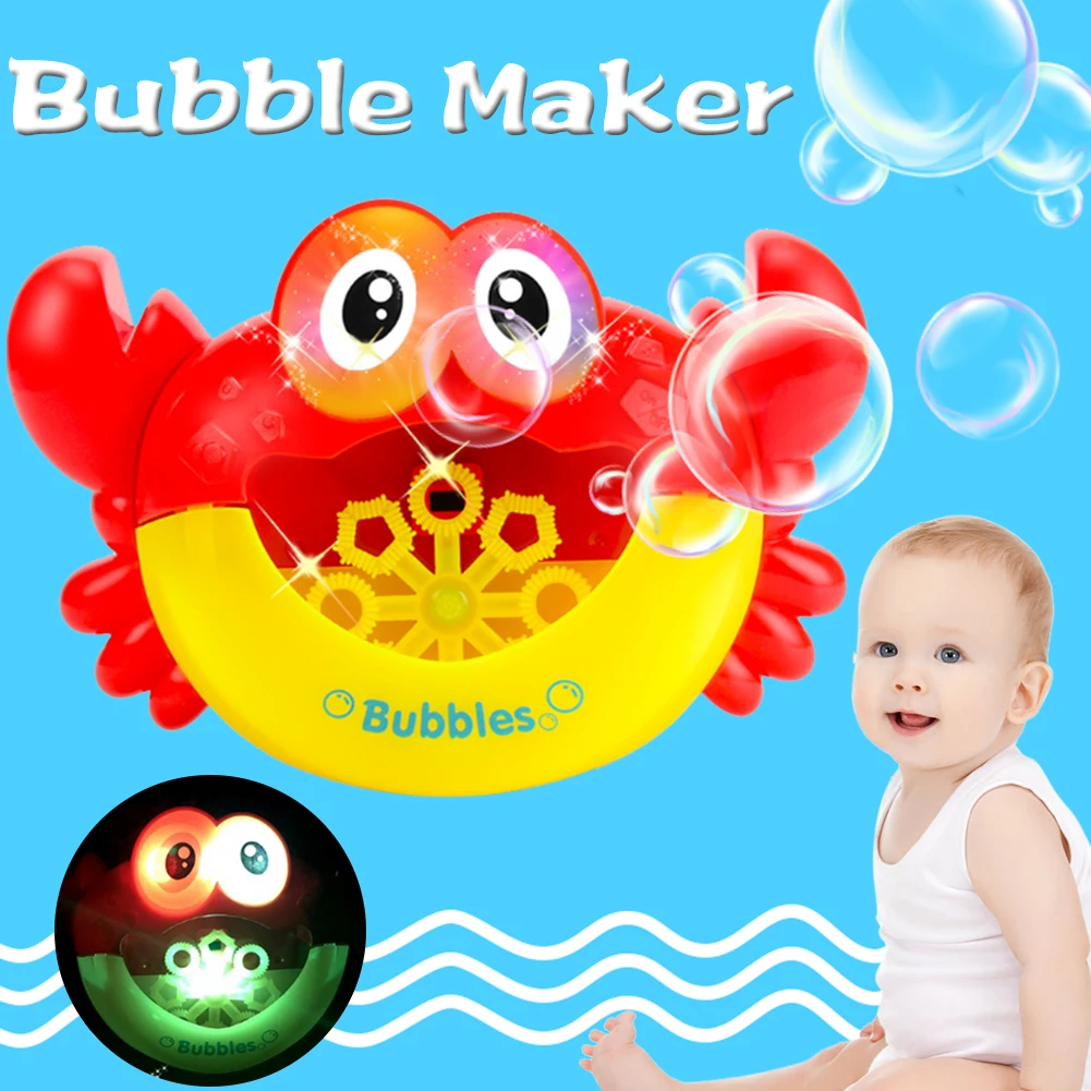 Игрушка для ванны в виде краба, игрушечный светильник с мультипликационным принтом, забавная игрушка для вспенивания, машина для подачи воды с пузырьками для маленьких мальчиков и девочек