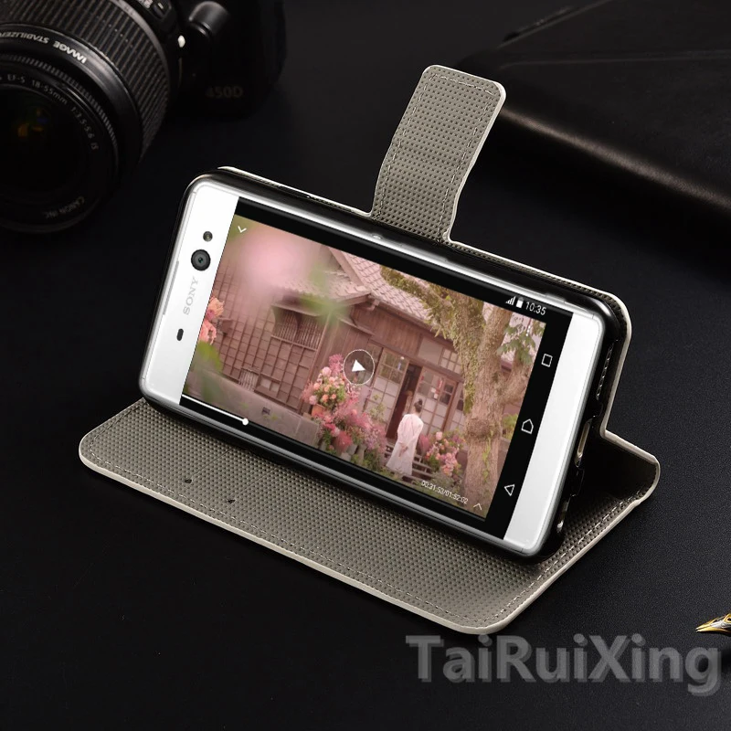 Высококачественный модный кожаный чехол-книжка с сердечком для Sony Xperia Z5 E6603E6653 Dual