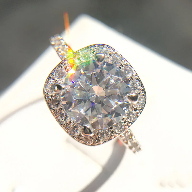 Роскошные кольца из 100% серебра для женщин Свадебные обручальные аксессуары