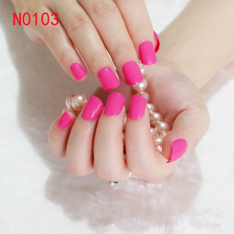 N0103 240 шт. яркие поддельные ногти Короткие акриловые накладные ногти Мода красный темно-синий полное покрытие ногтей Советы DIY маникюрные инструменты - Цвет: N0103
