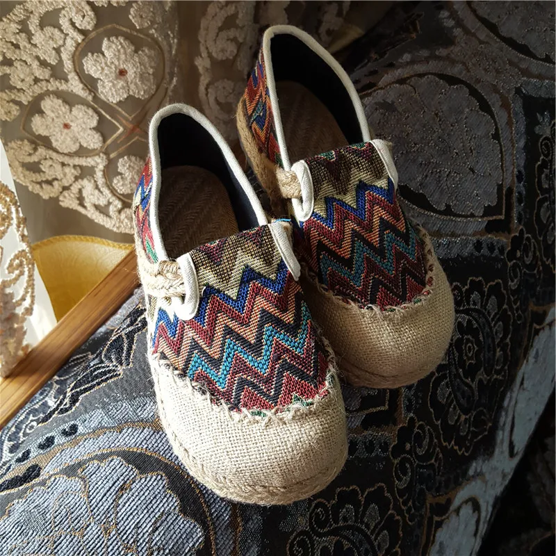 Женские туфли-лодочки ручной работы повседневные туфли в рыбацком стиле