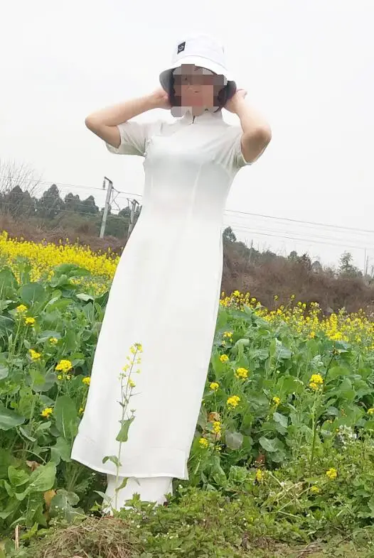 Традиционное вьетнамское женское платье Чонсам Ао Дай летнее восточное