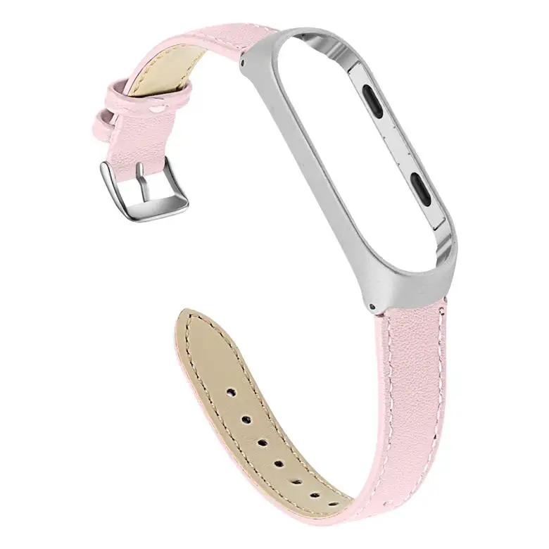 Pink Joyozy кожаные Смарт-часы ремешок для xiaomi mi band 4/3 ремешок mi band Замена многоцветный ремешок для часов xiaomi mi Band 3/4 - Цвет ремешка: Pink