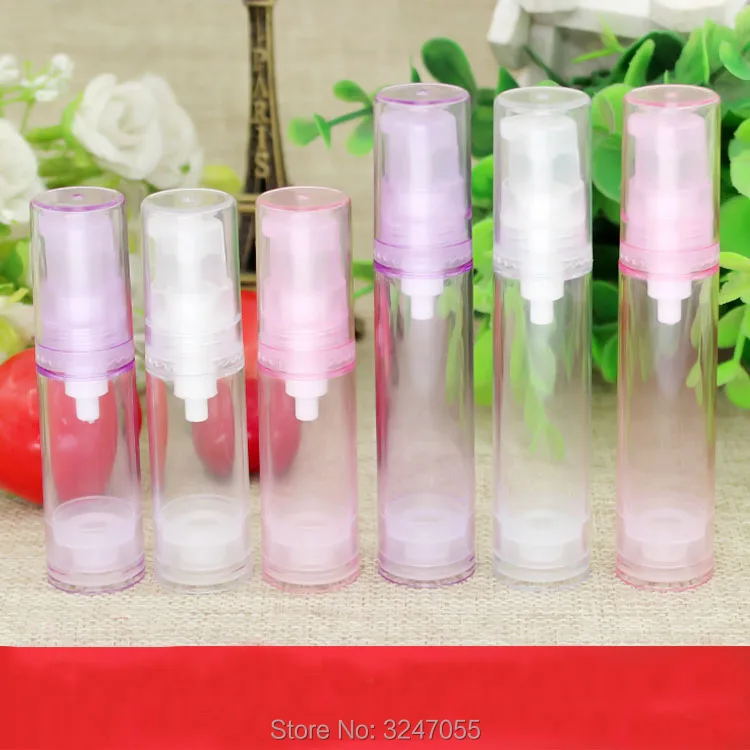 5ml10ml15ml розовая/прозрачная/фиолетовая пластиковая безвоздушная бутылка для