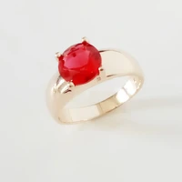 new fashion women anniversary ring 585 gold color jewelry red cubic zircon lady finger jewelry