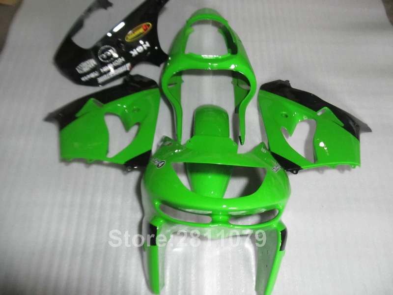 Бесплатная Настройка формованный обтекатель комплект для Kawasaki ninja ZX9R 98 99 зелено