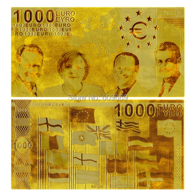 Поддельные евро банкноты 1000 позолоченные золотые хороший декор подарки|gift gifts|gift