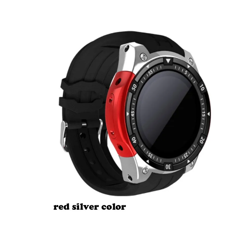red silver Лучшие продажи мужские Смарт-часы 3g wifi gps 8 GB rom 512 MB ram 1," Smartwatch сотовый телефон часы Пульс ритм android 5,1 наручные часы - Цвет: red silver