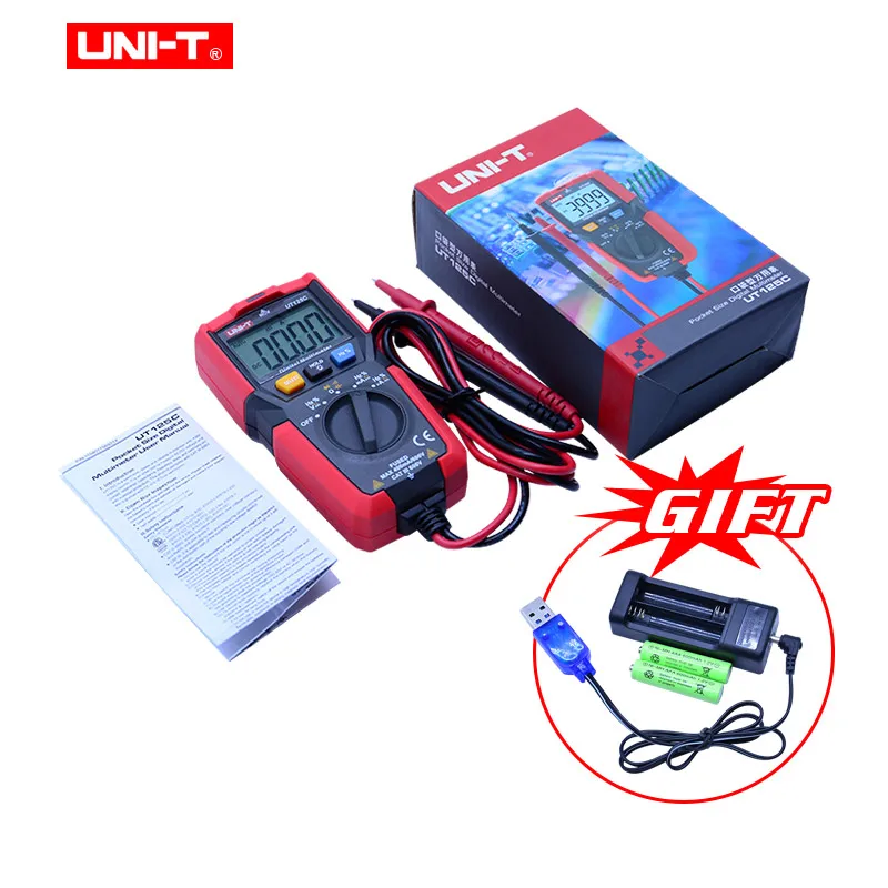 UT125C ручной карманный цифровой мультиметр AC/DC тестер напряжения multimetro uni-t Amp Ohm cap Hz NCV