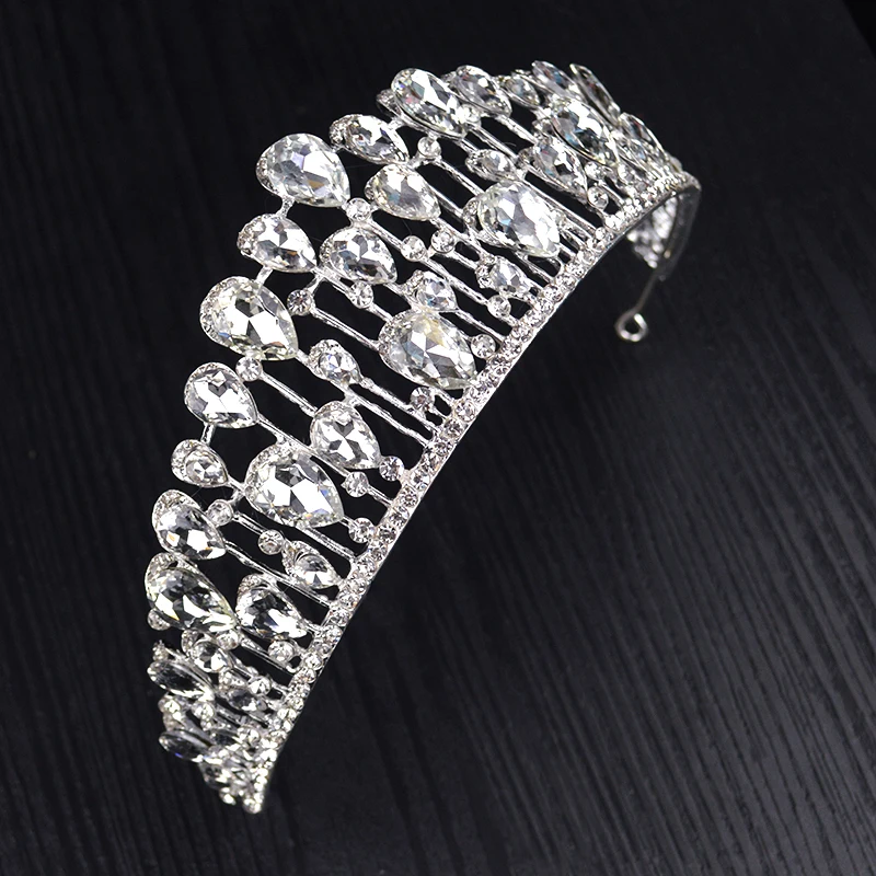 Trendy Vintage Silver Color Crown Baroque Full Crystal Tiara For Bride Wedding Princess Fashion Headdress Hair AccessoriesHG-095 | Украшения