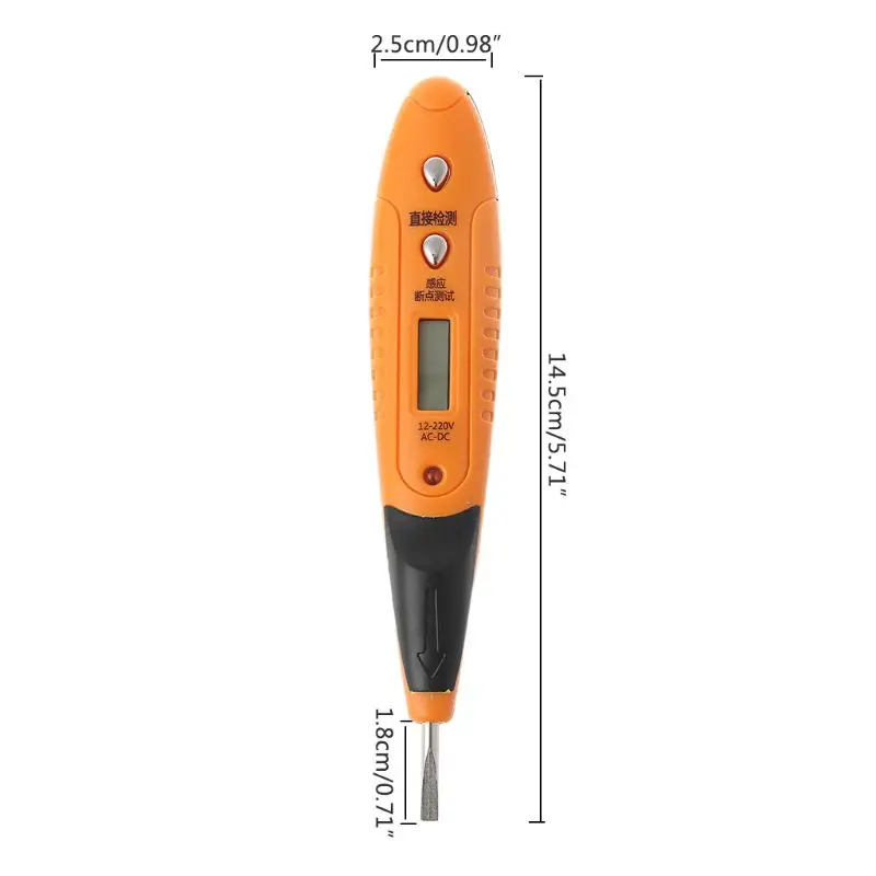 Цифровой тестовый карандаш многофункциональный AC DC 12-250V Электрический тестер ЖК-дисплей детектор напряжения тестовая ручка для электрика
