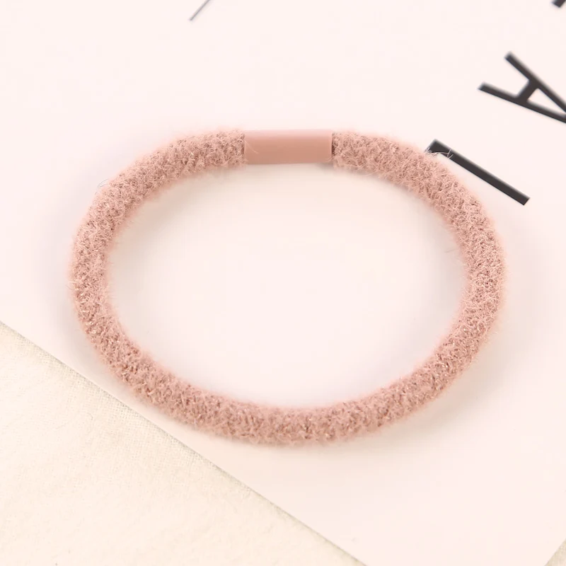 10pcs pink 10 шт./партия, Зимние новые модные цветные эластичные резинки для волос, головной убор, Женский хвостик резинка для волос, аксессуары для волос для девочек - Цвет: 10pcs pink