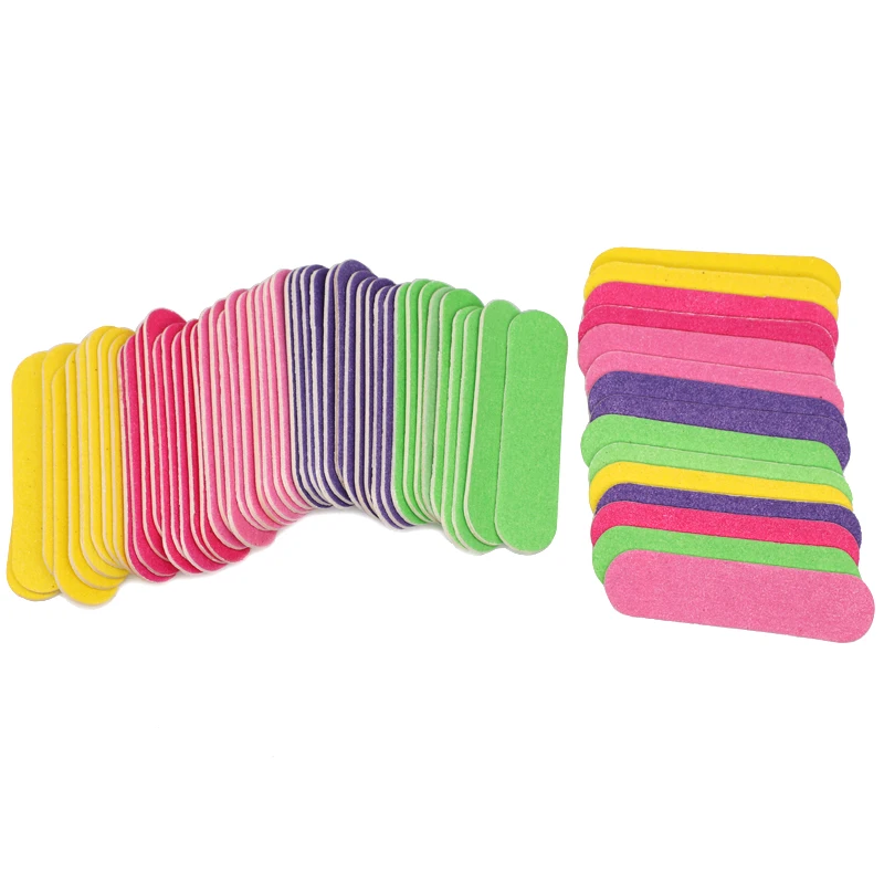 50 шт./лот мини пилка для ногтей деревянная наждачная бумага буферный блок пилки