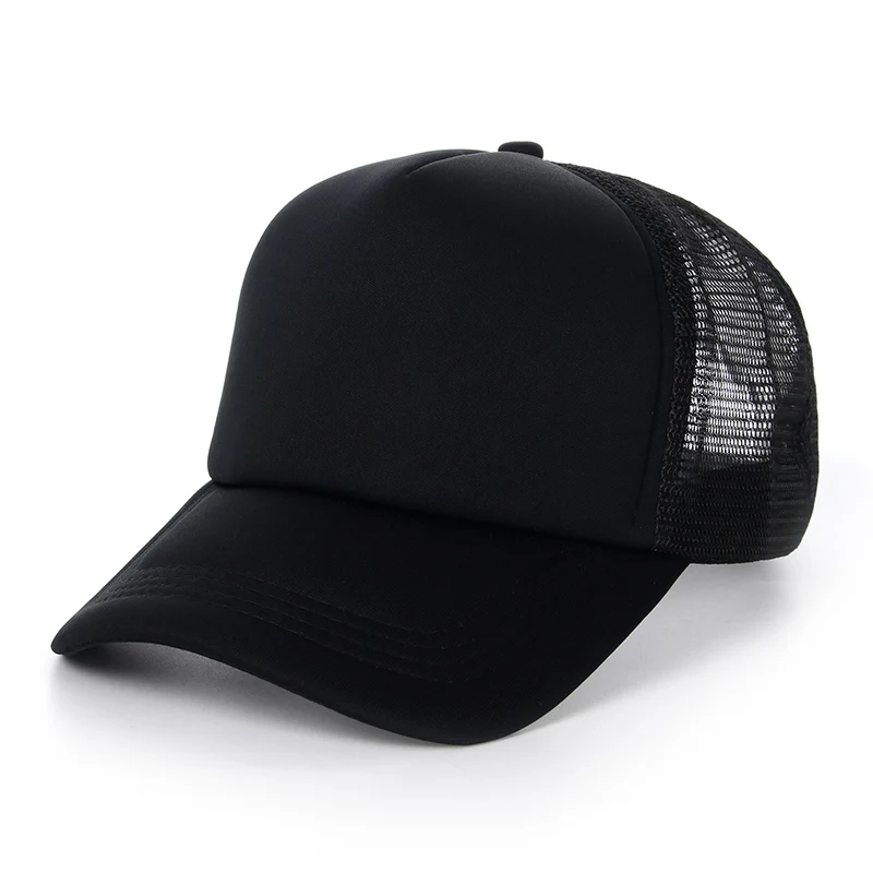 pure black Пустая сетчатая Кепка s, мужская летняя дышащая бейсболка Snapback, женская модная черная кепка в стиле хип-хоп - Цвет: pure black