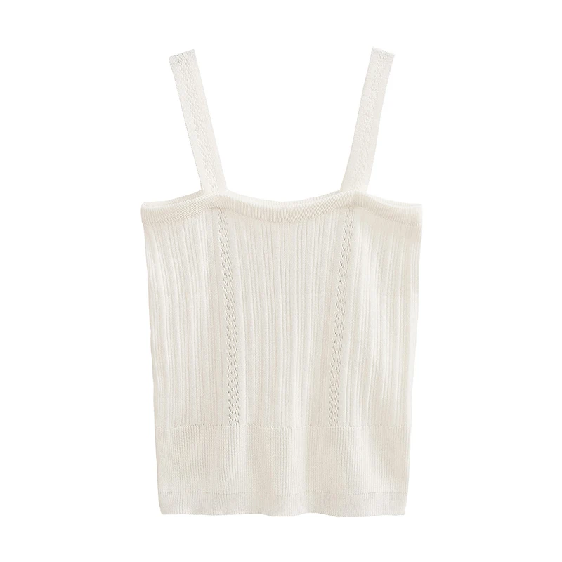 2019 knitting Crop Top Women Hollow Out Elegant Tank Tops Tees Sleeveless Short Tee Shirt High Street Party White Beige Pink | Женская