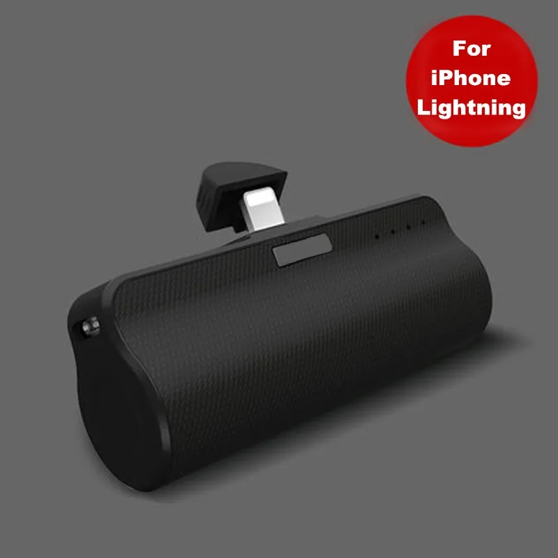 Black-Lightning Милый мини-чехол для зарядного устройства type-C для huawei P20 Lite/Pro/Honor 8X power Bank, чехол для зарядки iPhone Xiaomi 8 - Цвет: Black-Lightning
