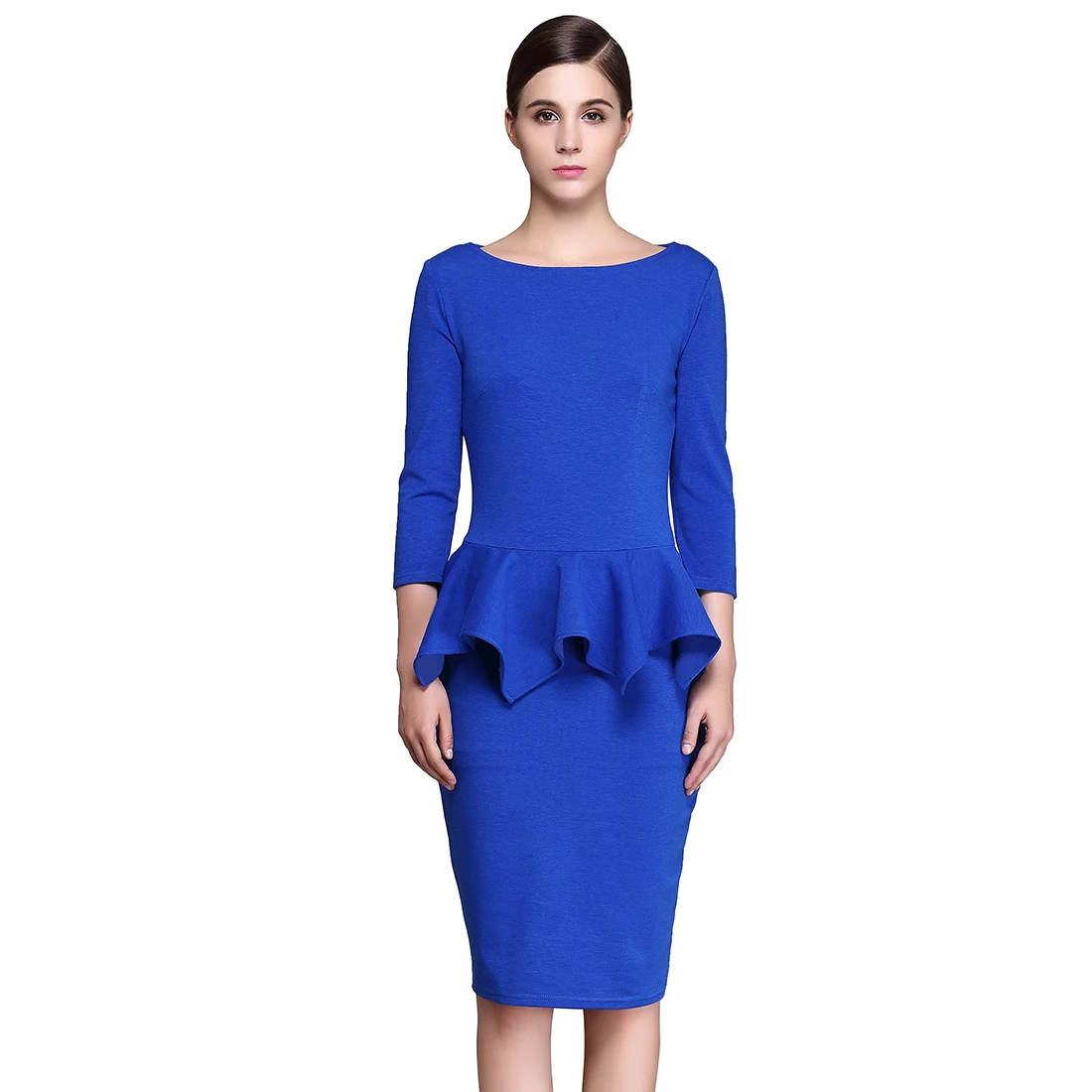 Осень Зима Dress Bodycon Упругие Женщины Рябить Карандаш Платья Офис Формальной Elegent