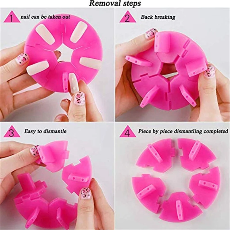 Nail Tip Training Practice Stand Frame Diy Removable Art False Tips Display Tool(Rose Red) | Красота и здоровье