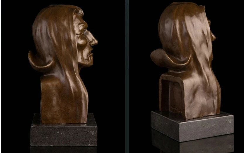 Скульптура в стиле арт-деко Борьба Мужская голова Бюст Бронзовая статуя подпись |