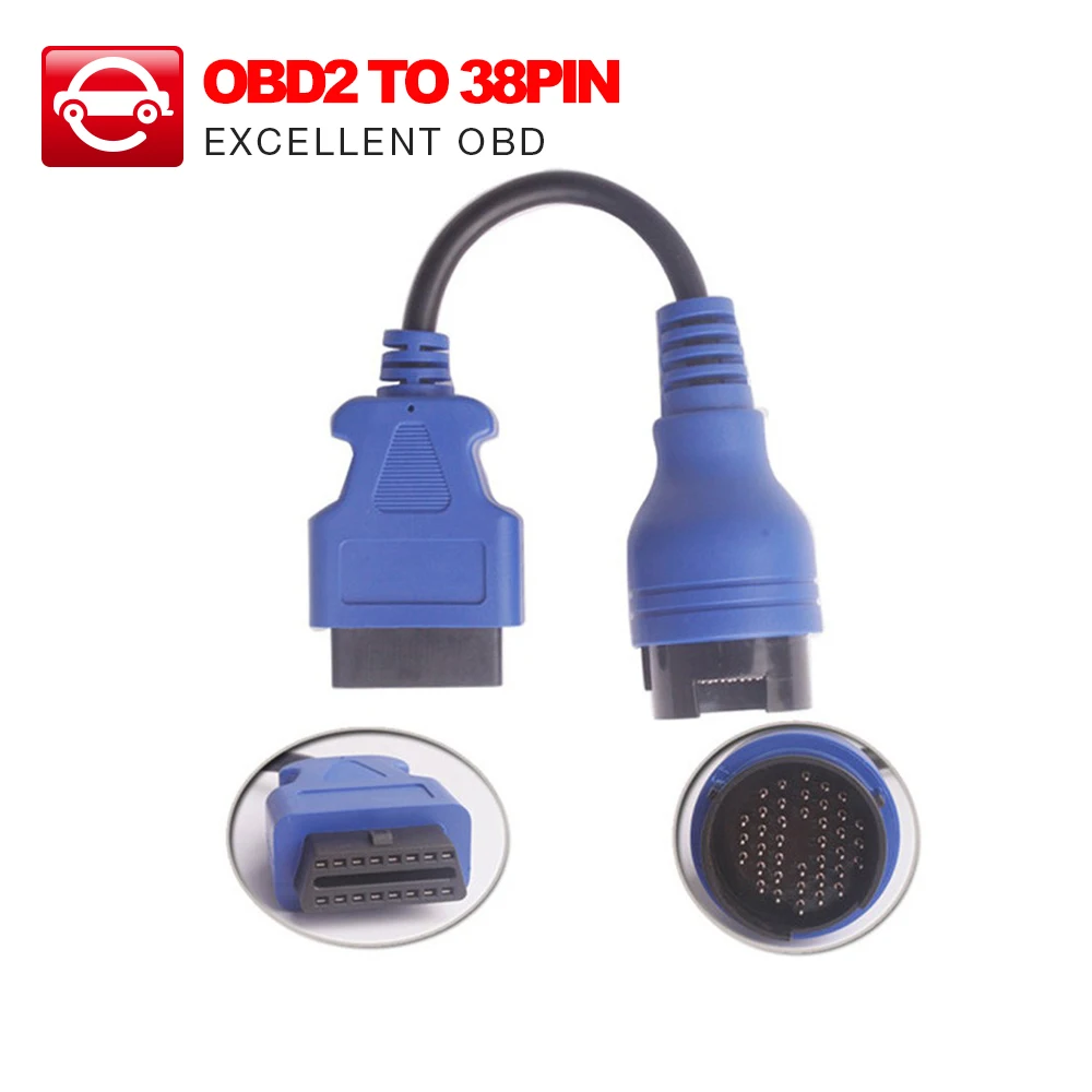 Синий PS2 38pin кабель для тележки OBD1 к obd2 16pin диагностический интерфейс для Iveco 38 штырьевой OBDII удлинитель свинец
