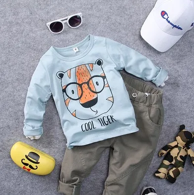 only t shirt Новинка года, Весенняя свободная футболка с круглым вырезом для мальчиков Модная стильная футболка с длинными рукавами для мальчиков Одежда для детей - Цвет: only t shirt