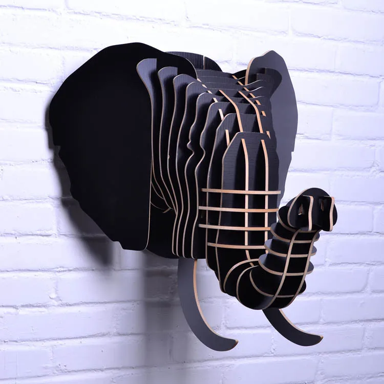 Резной деревянный Счастливый Слон голова висячий декор для стен Мода Европа DIY