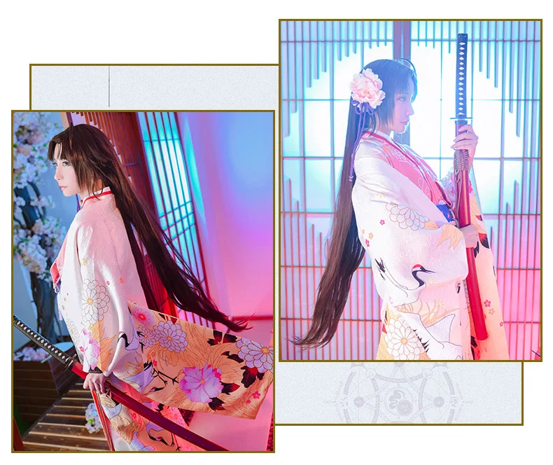 Fate Grand Order Okita Souji FGO кимоно Косплей Костюм Полный комплект Женский костюм COSPLAYONSEN |