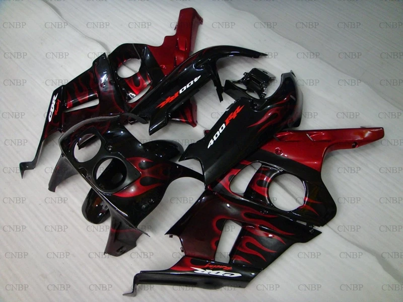 CBR400 RR 1990-1999 MC29 кузов CBR400RR 96 97 Обтекатели CBR400 RR 94 95, красные, Пламенные со стразами набор для всего тела