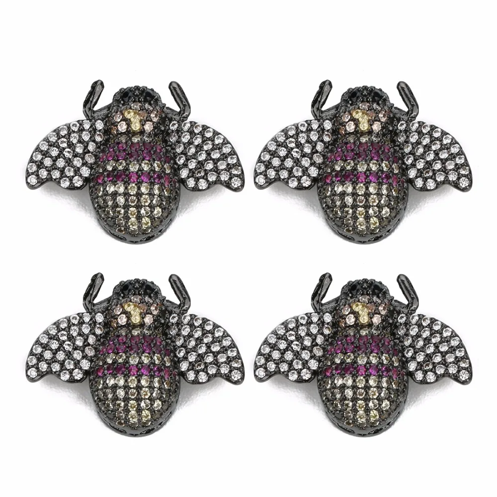 LOULEUR Новая мода 23x17 мм пчелы Браслет Подвески Медь Micro Pave Циркон для подвески