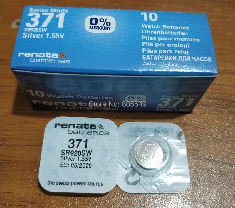 10xrenata часы с оксидом серебра 371 SR920SW 920 1 55 V 100% оригинальный бренд renata батарея|battery
