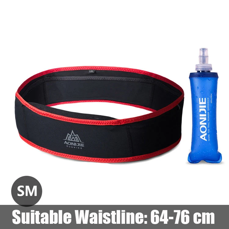 Black Red SM 250ml AONIJIE для мужчин и женщин тонкий пояс для бега для спорта на открытом воздухе беговые гонки марафон Пешие прогулки фитнес Деньги поясная сумка Мобильная Сумка - Цвет: Black Red SM 250ml