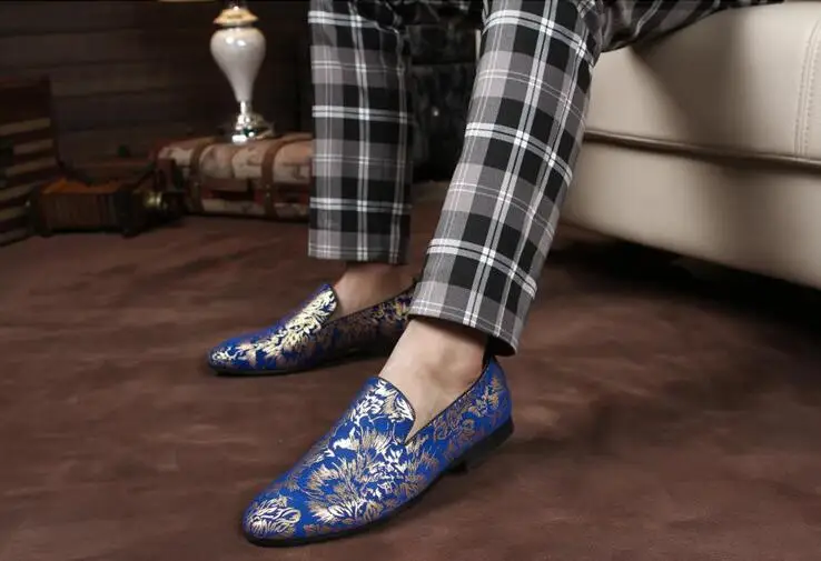 2017 Роскошная брендовая итальянская обувь zapatos hombre мужские синие туфли на плоской
