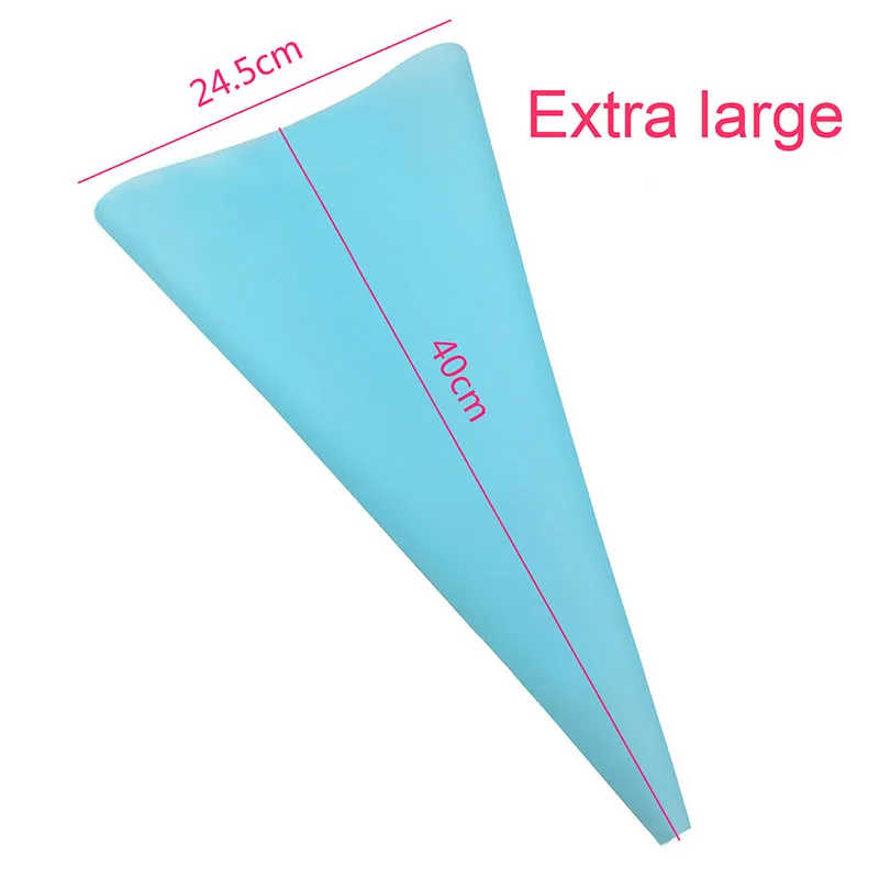 blue Extra large Силиконовые кондитерские мешки для торта многоразовые Печенье Десерт глазурь кондитерский мешок помадка украшения торта Кондитерские советы инструмент - Цвет: blue Extra large