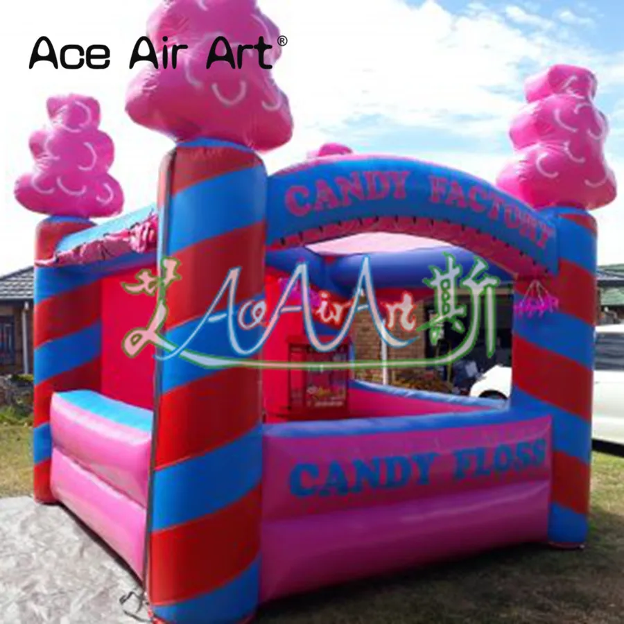 

Colorful Inflatable Food Booth Inflatable Sweet Sale Stand Stall/Sampling Station CANDY FLOSS/Factory Booth for Children's Day