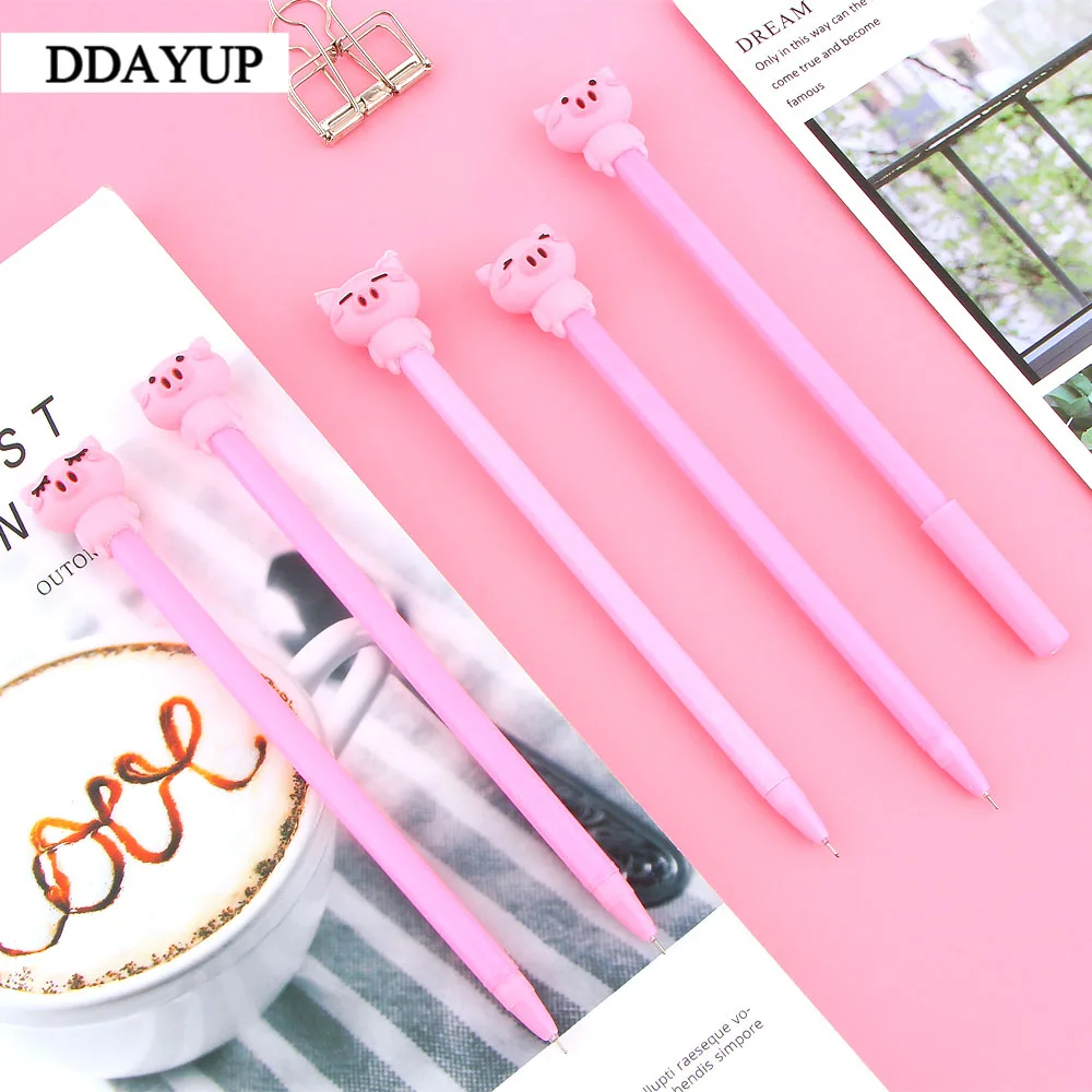 4 шт./лот гелевая ручка с милым рисунком поросенка черная авторучка Canetas материал