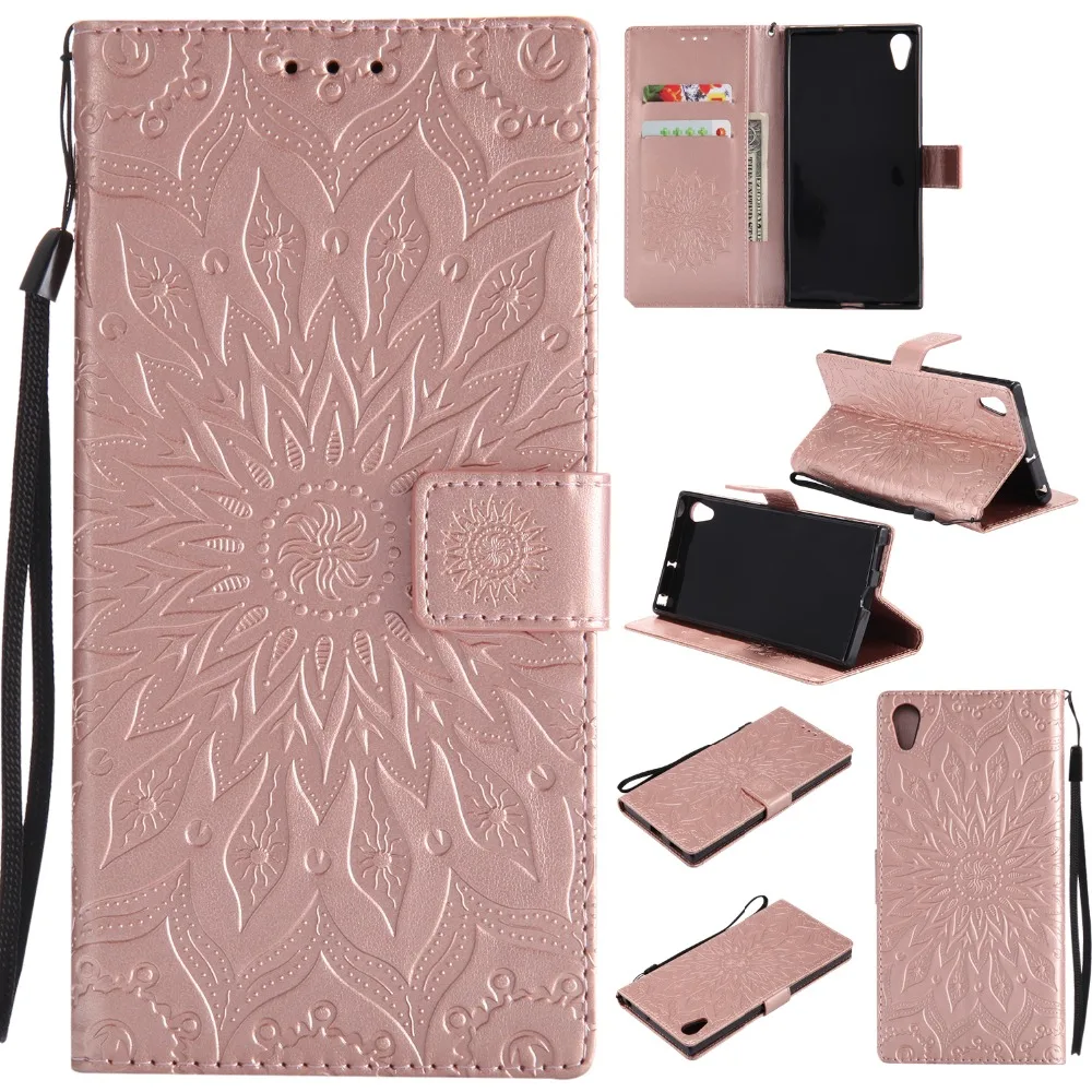 Чехол с подсолнухом из искусственной кожи для fundas Sony Xperia XA1 Ultra Case 6 дюймов +