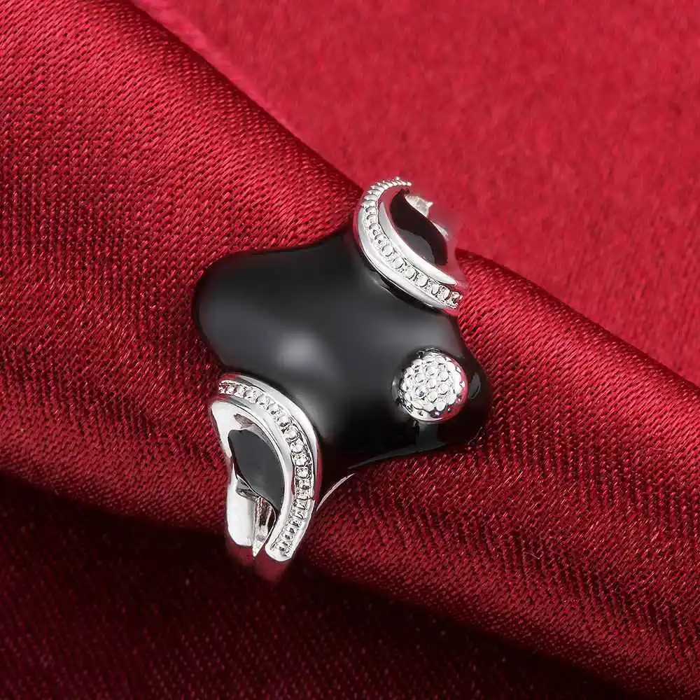 hot sell Gorgeous silver-plated ring Quadrilateral inlay crystal anillos to.us bear wedding decoration | Украшения и аксессуары