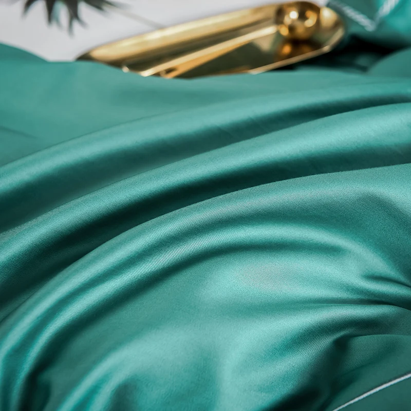 Высокое качество 60 S длинный штапельный хлопок вышивка ткань постельное белье