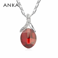 anka water drop pendant crystal pendant necklace rhodium plated jewelry for women lover crystals from austria 98800