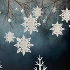 6 шт.партия, рождественские украшения 3D полые картона Снежинка Висячие украшения кулон на новый год декоративные дома вечерние Декор
