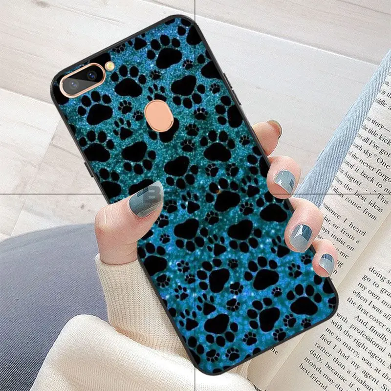 Мягкий силиконовый черный чехол для телефона Babaite Dog Paw из ТПУ OPPO R15 Mirror Dream R11S Plus R11