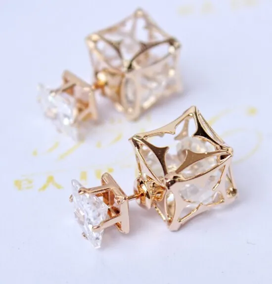 2019 новый дизайн модная брендовая бижутерия Двухсторонние серьги для женщин