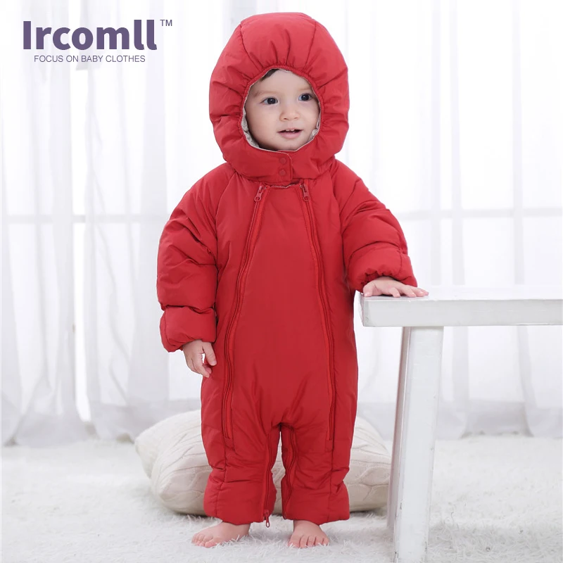 Ircomll/комбинезон для маленьких мальчиков, комбинезон с капюшоном и длинными рукавами, детская верхняя одежда, зимний комбинезон для мальчиков, roupa infantil, для детей возрастом от 6 до 24 месяцев, зимняя плотная теплая одежда