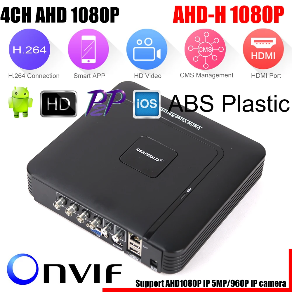 4 канала 8 AHD DVR ahdh 1080 P видеонаблюдения 4CH 8ch мини Гибридный HDMI Поддержка IP