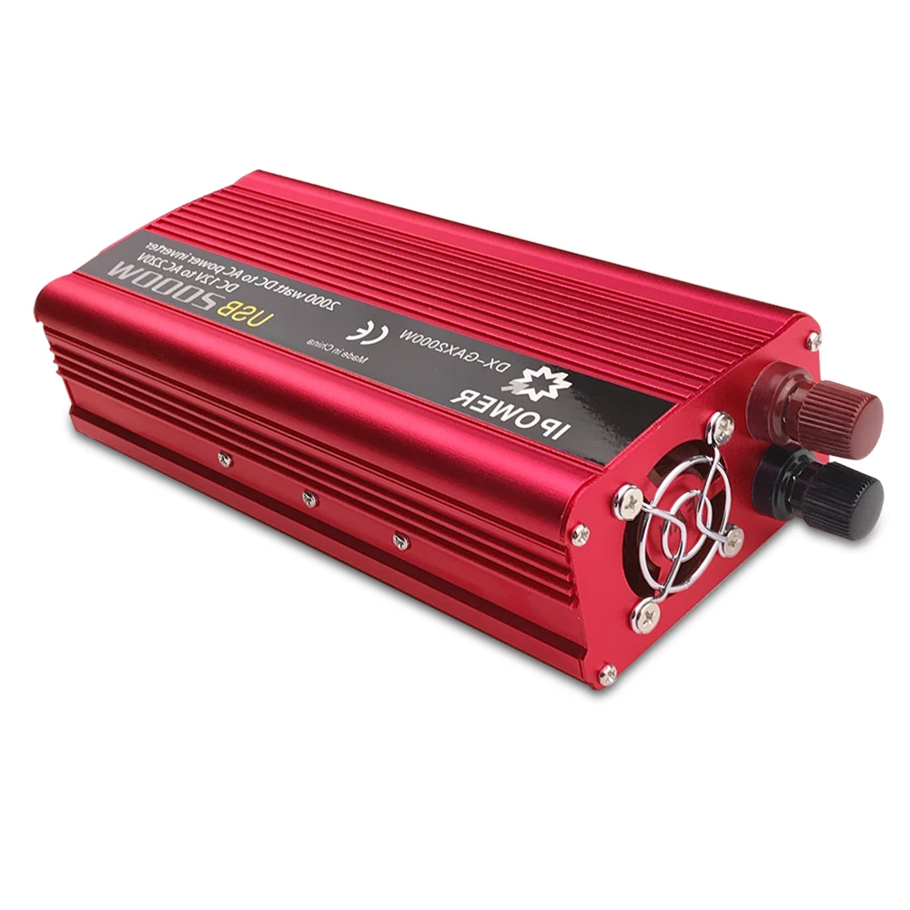 Двойной USB 2000 Вт DC 12 В в AC 220 В портативный автомобильный инвертор зарядное устройство конвертер адаптер DC 12 В AC 220 Модифицированная синусоида
