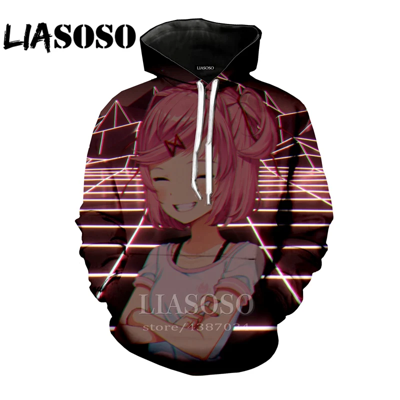 15 LIASOSO, Забавный 3D принт, для женщин, новинка, для мужчин,, аниме, doki, милый, длинный рукав, homme, Harajuku, толстовки, худи, модная, D879 - Цвет: 15