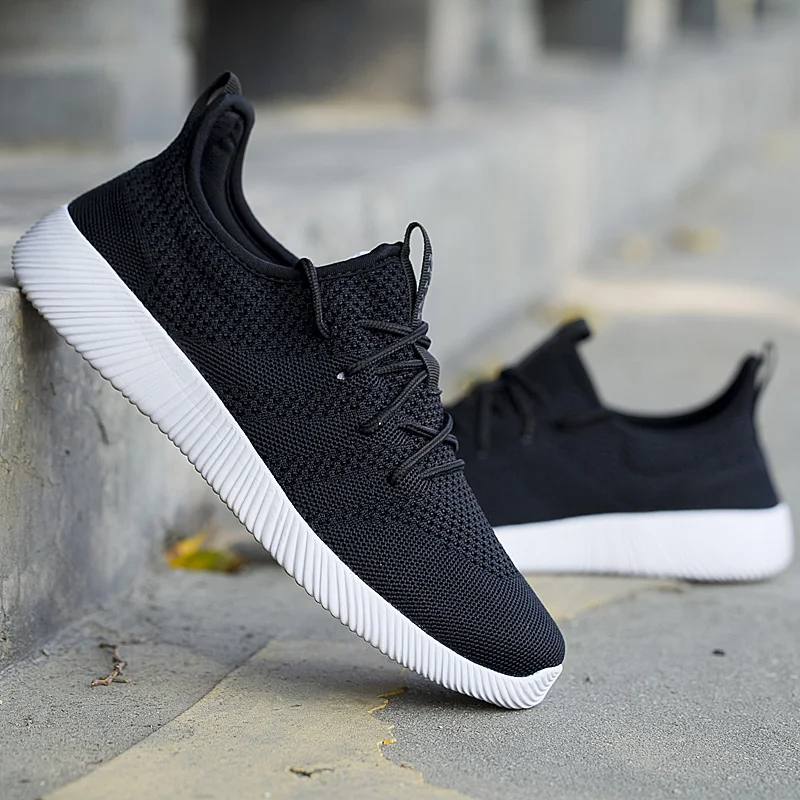FANPAO Мода 2019 г. мокасины для прогулки обувь слипоны мужчин сетки Flyknit повседневное