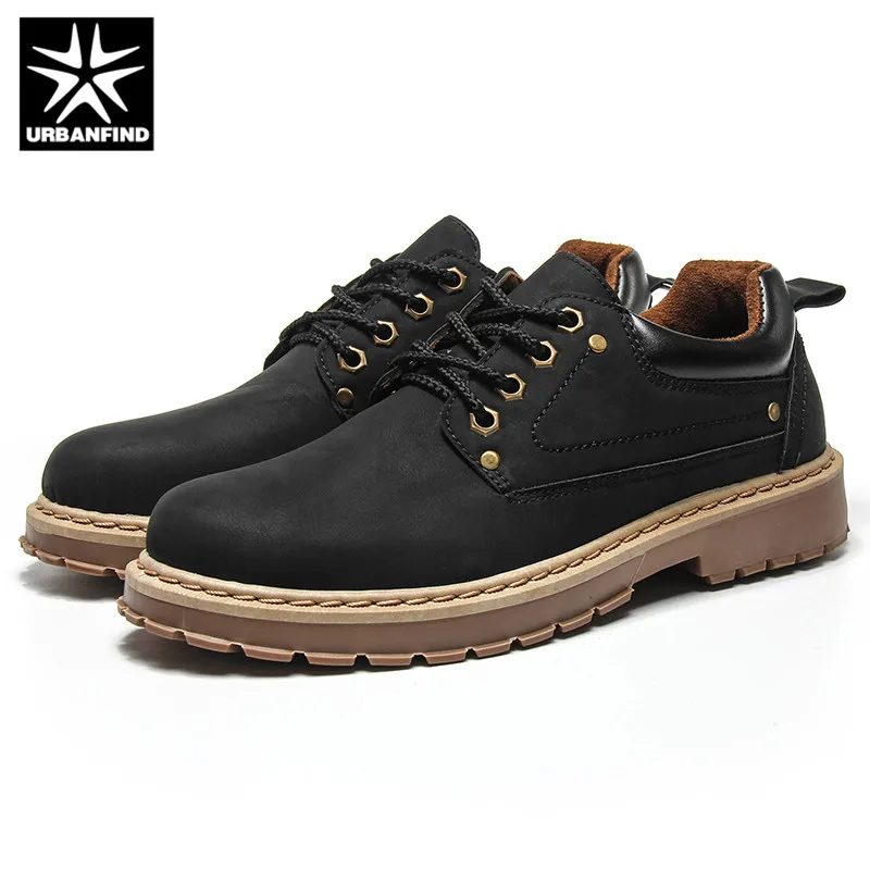 URBANFIND Men Casual Leather Shoes Martins Work Safety Winter Waterproof Ankle Botas | Обувь
